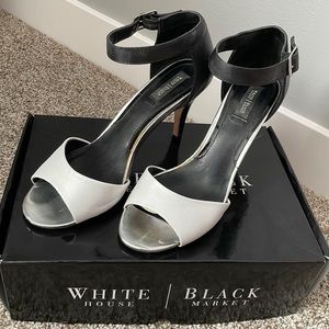 Black/White Leather White House Black Market Heels Size 9